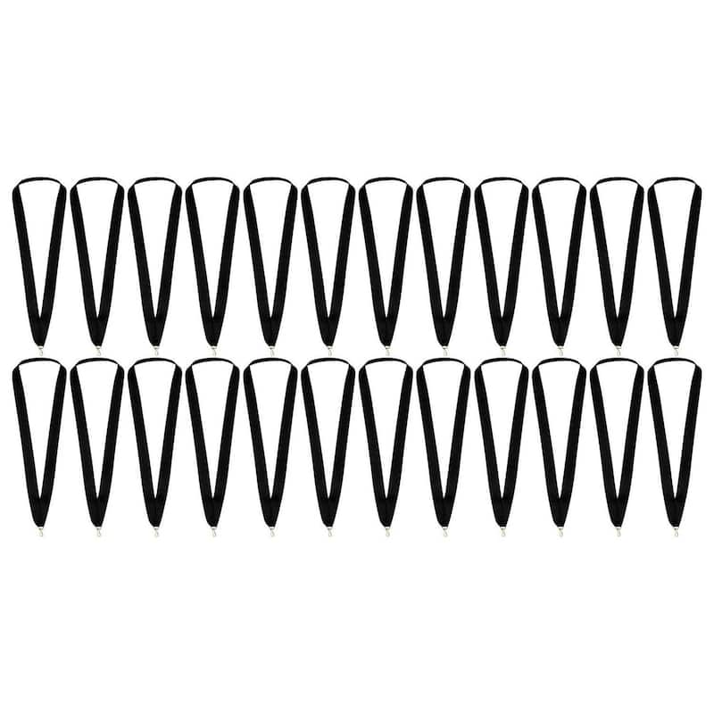 Juvale 24 Award Neck Lanyards Ribbons with Snap Clips for Sports, Black, 1"x 35 "