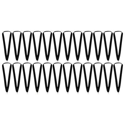 Juvale 24 Award Neck Lanyards Ribbons with Snap Clips for Sports, Black, 1"x 35 "