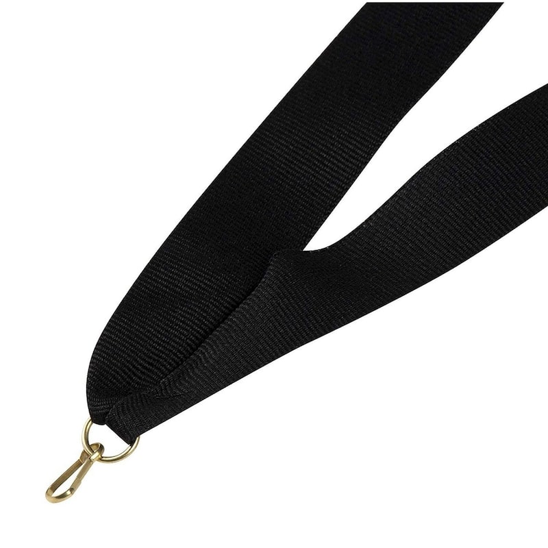 Juvale 24 Award Neck Lanyards Ribbons with Snap Clips for Sports, Black, 1"x 35 "