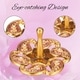 preview thumbnail 6 of 6, Matashi Home Decorative Tabletop Showpiece Hand-Painted Red Floral Spinning Dreidel Holiday Ornaments (Pewter)