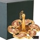 preview thumbnail 2 of 6, Matashi Home Decorative Tabletop Showpiece Hand-Painted Red Floral Spinning Dreidel Holiday Ornaments (Pewter)
