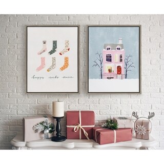 Kate and Laurel Sylvie Happy Sock Season Canvas By Maja Tomljanovic