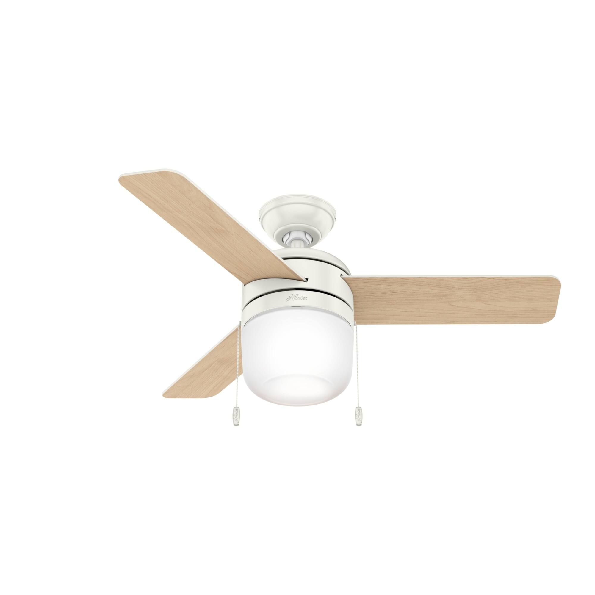 Shop Hunter 42 Acumen Fresh White Ceiling Fan W Led Light Pull