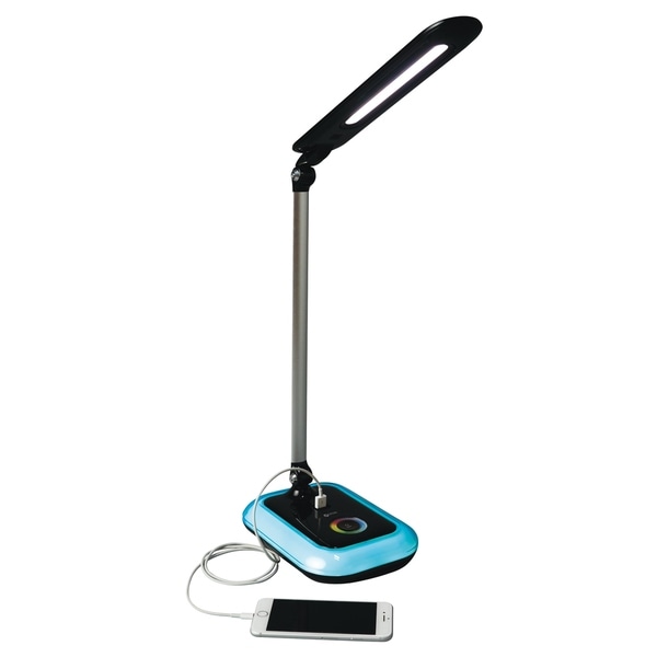 Ott-Lite Glow LED Desk Lamp with Color Changing Base - Black