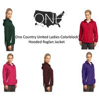 One Country United Ladie's Colorblock Hooded Raglan Jacket