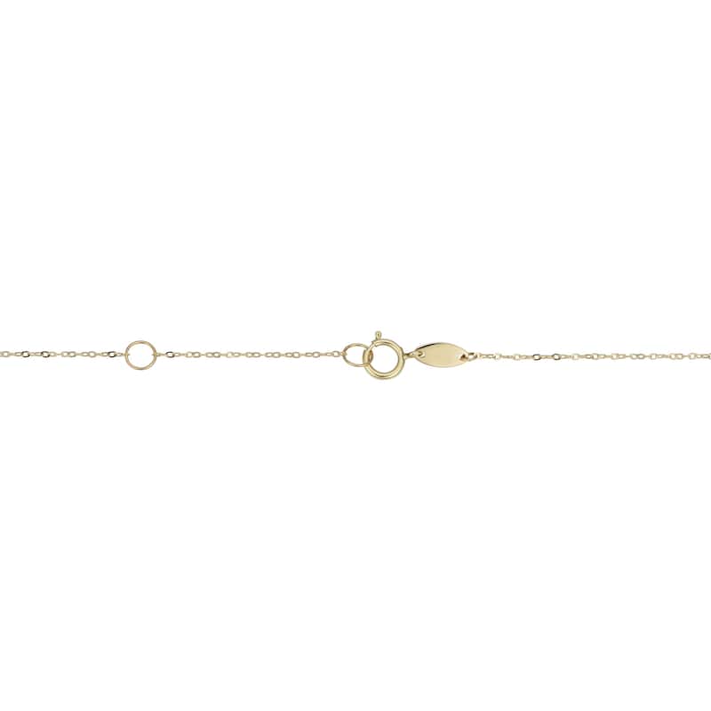 10k Yellow Gold Seven Lucky Rings Necklace for Girls Teens Women (adjustable to 17 or 18 inches)