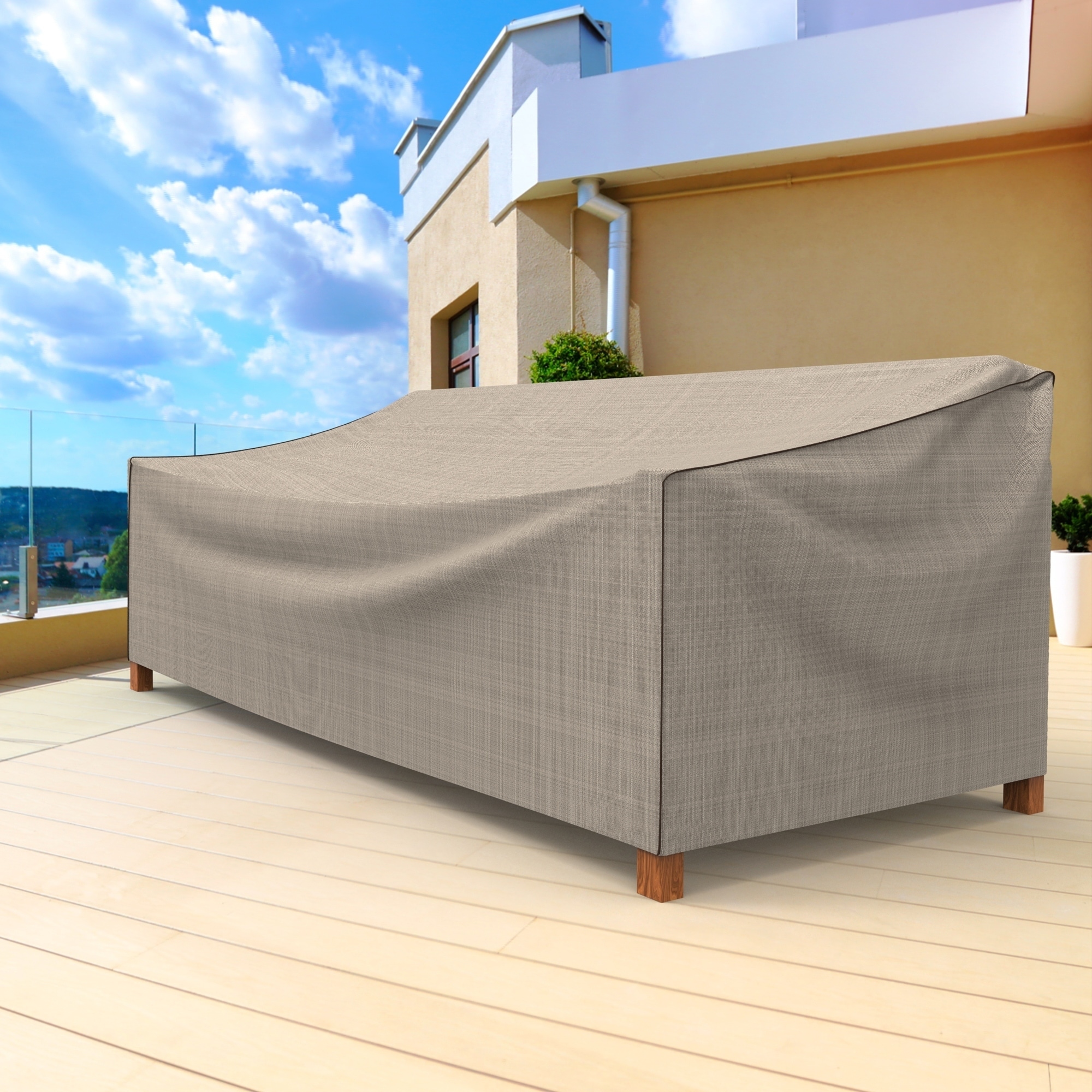 Shop Budge Waterproof Outdoor Patio Sofa Cover English Garden Tan Tweed Multiple Sizes Overstock 30278625