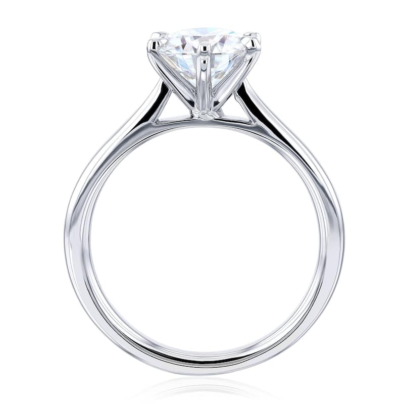 Kobelli 1.5 Carat Moissanite 14k Solid Gold Round 6-Prong Solitaire Taper Tower Shank Tokyo Engagement Ring
