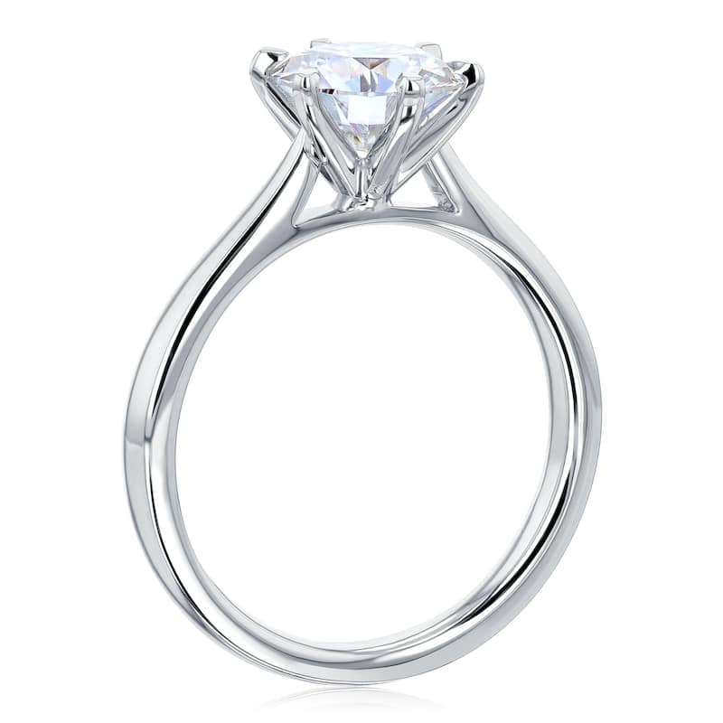 Kobelli 1.5 Carat Moissanite 14k Solid Gold Round 6-Prong Solitaire Taper Tower Shank Tokyo Engagement Ring