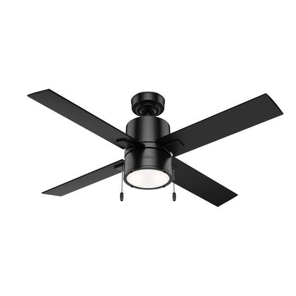 Shop Hunter 52 Beck Matte Black Ceiling Fan W Led Light Pull