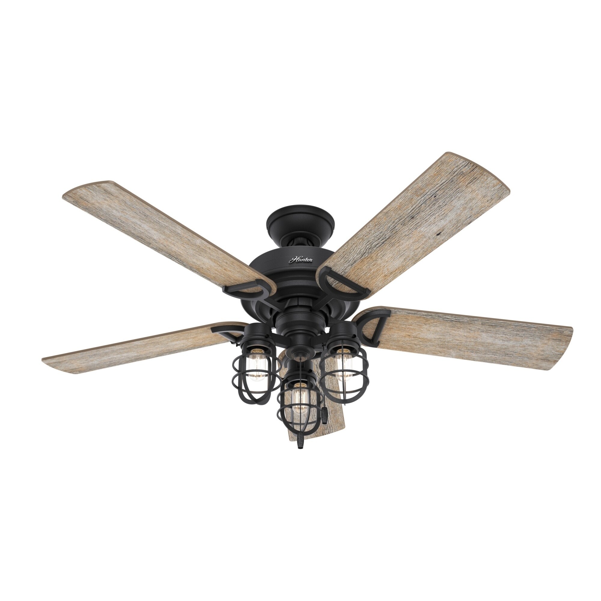 Hunter 52 Starklake Natural Iron Ceiling Fan W Led Light Pull Chain