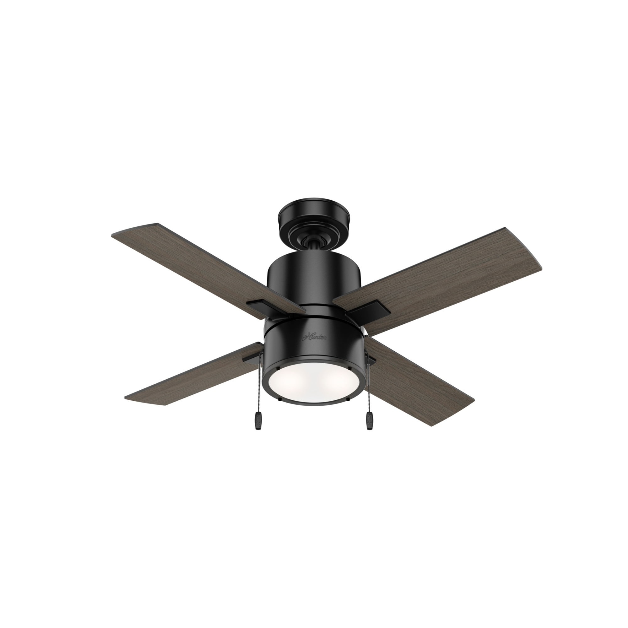 Shop Hunter 42 Beck Matte Black Ceiling Fan With Led Light Pull