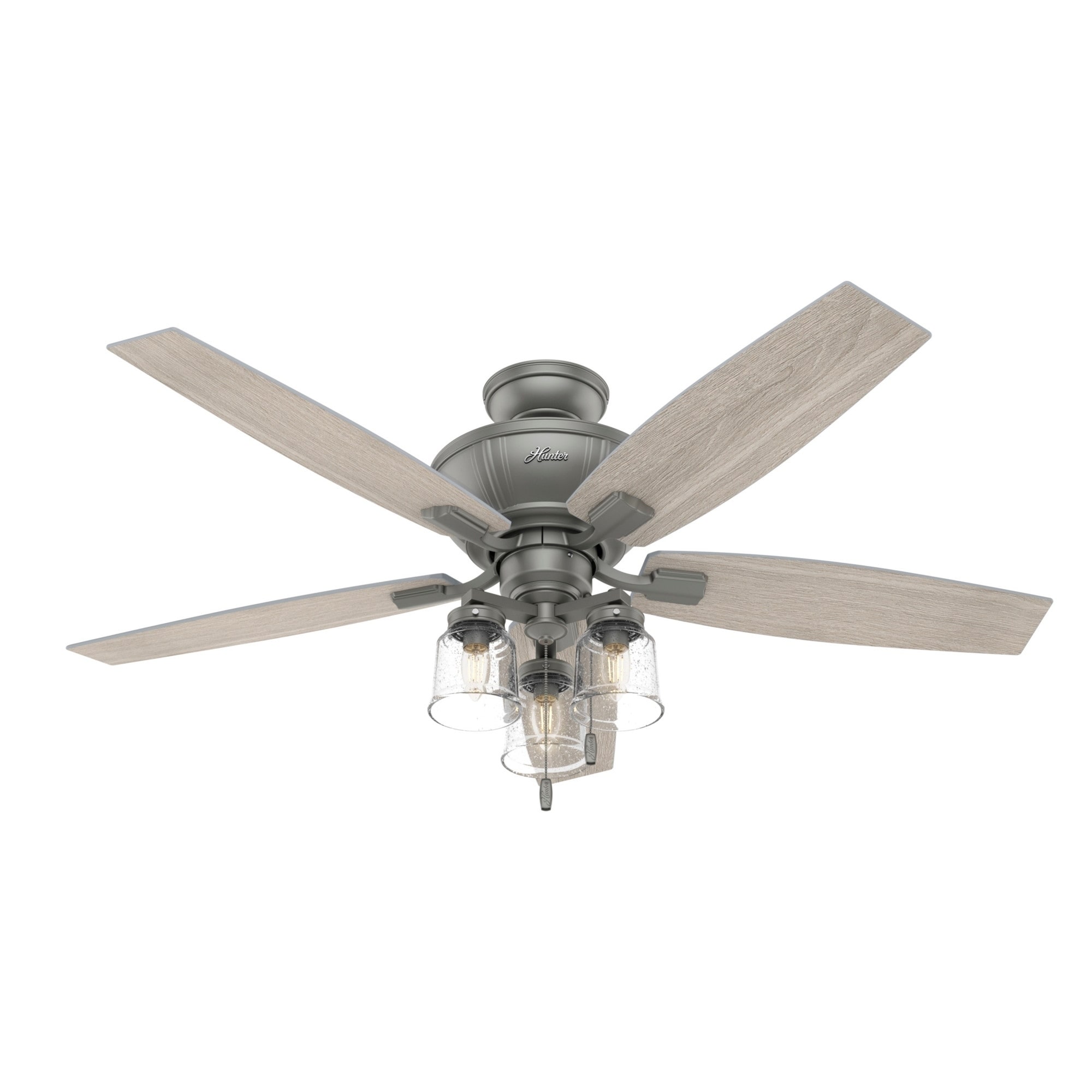 Shop Hunter 52 Charlotte Matte Silver Ceiling Fan W Led Light