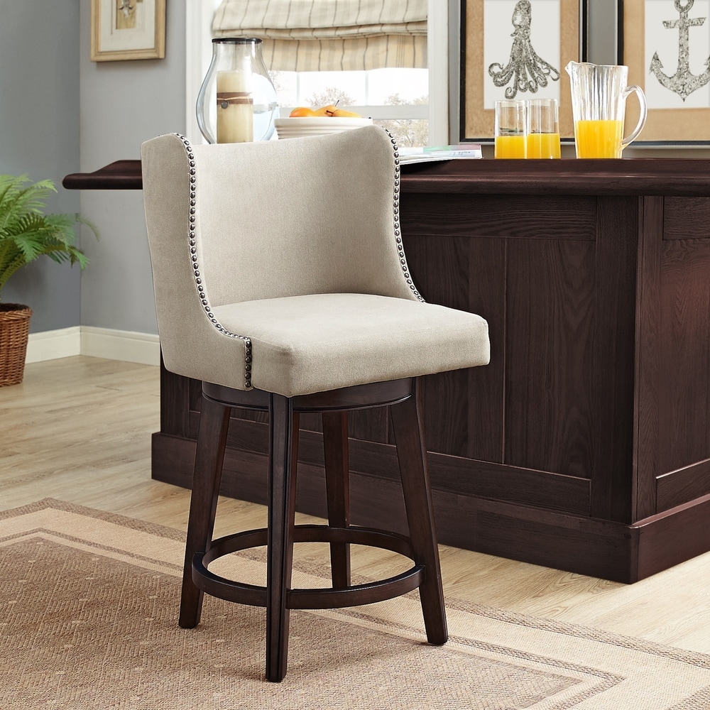 overstock skye swivel 24inch upholstered barstool  bar