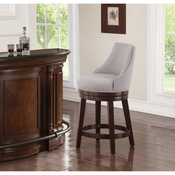 Shop Soft Grey Upholstered Swoop Arm Counter Stool - On ...