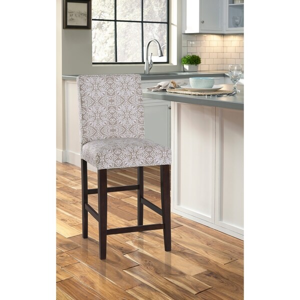 Shop Parisian Taupe Swirl 24-inch Upholstered Square Back ...