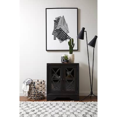 Distressed Charcoal Black Rustic Barn-inspired 2-door Accent Chest