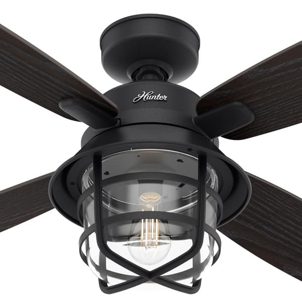 Shop Hunter 52 Port Royale Natural Iron Damp Ceiling Fan W Led