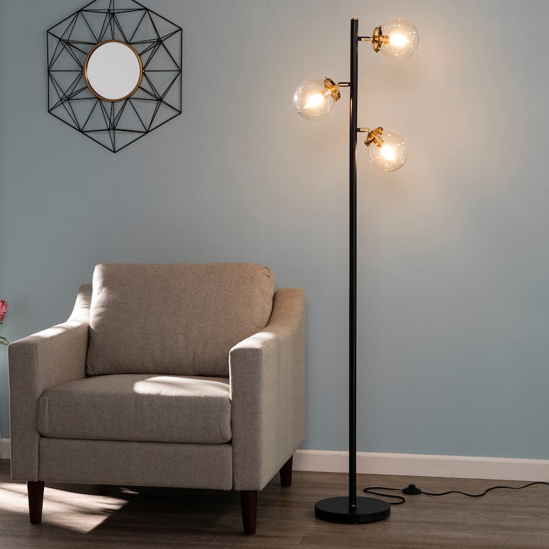 SEI Furniture Boltonly Contemporary 3-Light Globe Floor Lamp