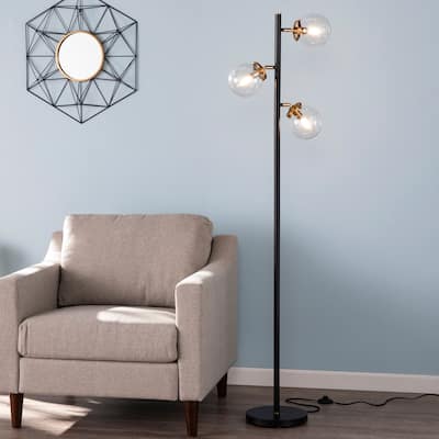 SEI Furniture Boltonly Contemporary 3-Light Globe Floor Lamp