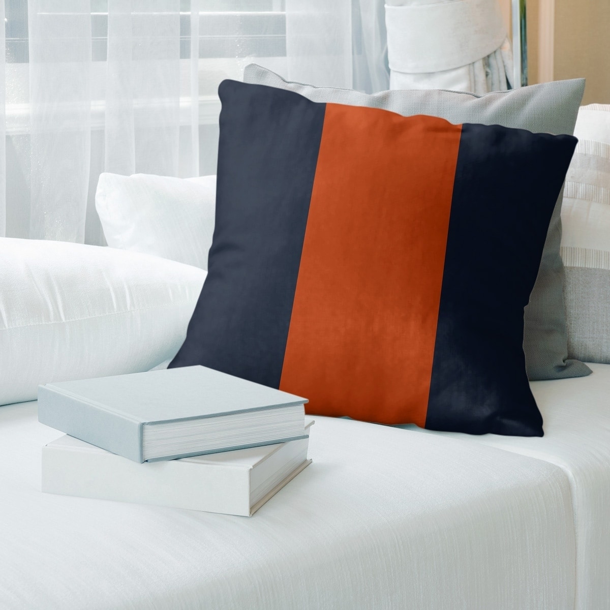 Chicago Chicago Football Stripes Pillow (Indoor/Outdoor)