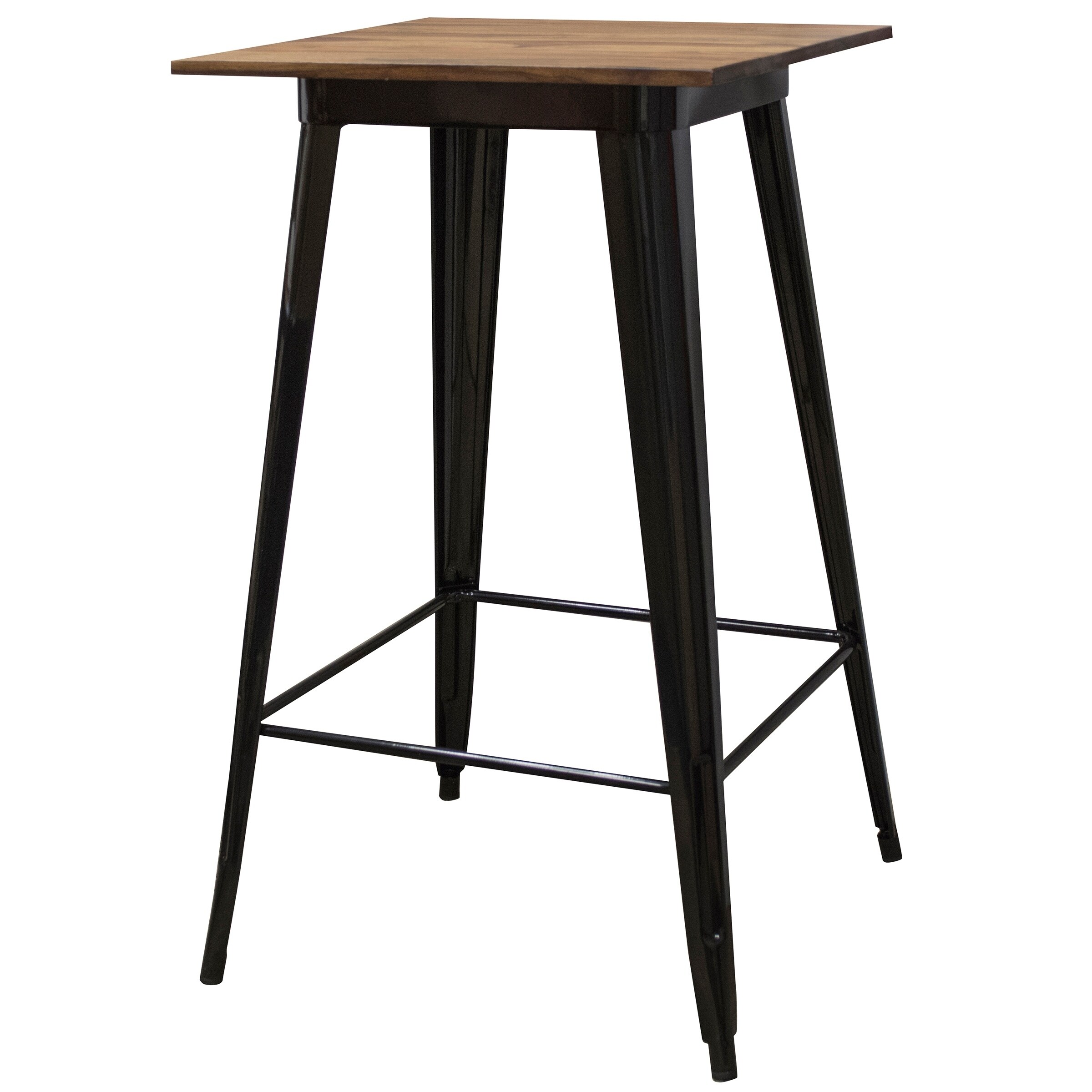 metal bar stools and table