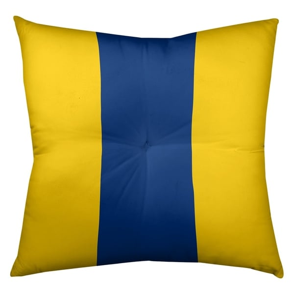 Los Angeles LA Horns Throwback Football Stripes Floor Pillow - Square Tufted