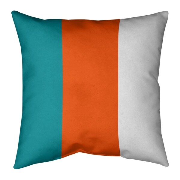 Miami Miami Football Stripes Pillow-Faux Suede