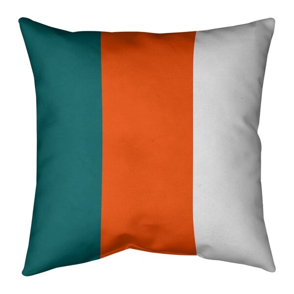Miami Miami Throwback Football Stripes Pillow (w/Rmv Insert)-Spun Poly