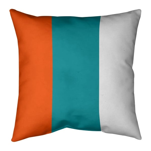 Miami Miami Football Stripes Pillow (w/Rmv Insert)-Spun Poly