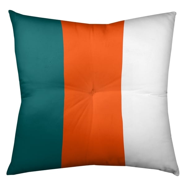 Miami Miami Throwback Football Stripes Floor Pillow - Square Tufted