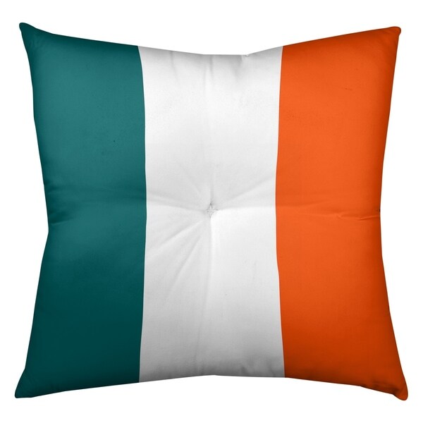 Miami Miami Throwback Football Stripes Floor Pillow - Square Tufted