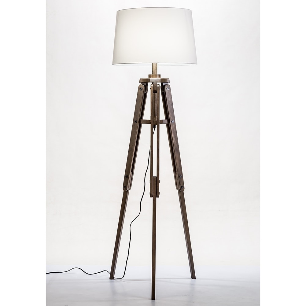 light oak tripod floor lamp