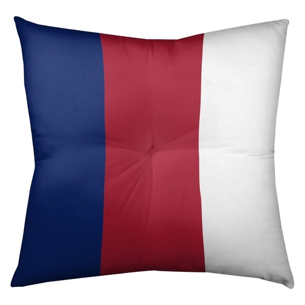 New York New York Big Football Stripes Floor Pillow - Square Tufted