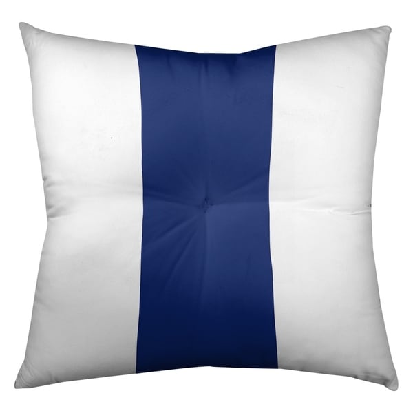 New York New York Big Football Stripes Floor Pillow - Square Tufted