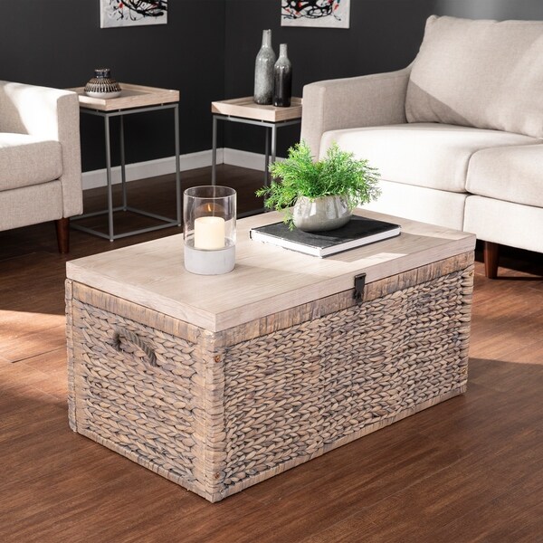 Eachann Coastal Brown Wood Living Room Tables (Set of 3). Opens flyout.