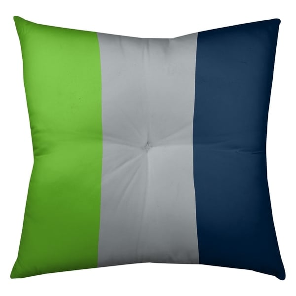 Seattle Seattle Football Stripes Floor Pillow - Square Tufted
