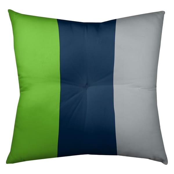 Seattle Seattle Football Stripes Floor Pillow - Square Tufted