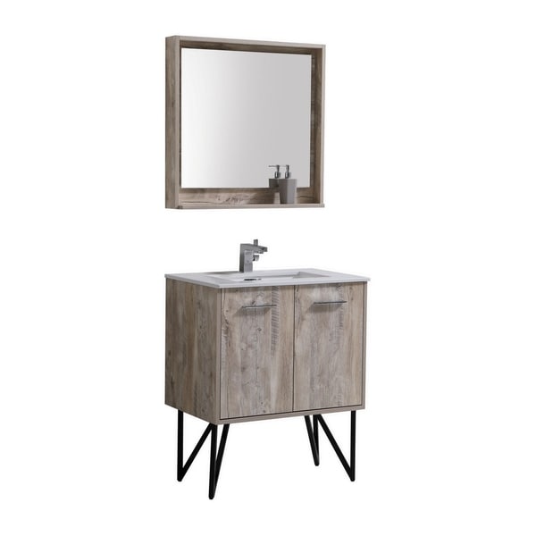 Bosco 30" Modern Bathroom Vanity w/ Quartz Countertop