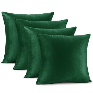 Nestl Bedding Solid Microfiber Soft Hunter Green Velvet Throw Pillow Cover