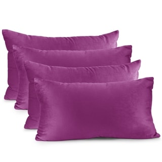 Bedding Solid Microfiber Soft Velvet Purple Cat Pillow Cover