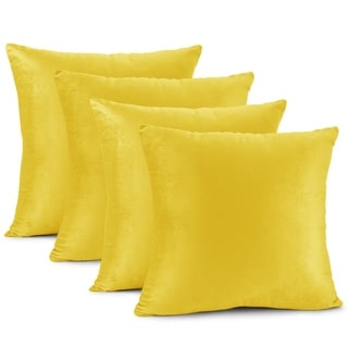Bedding Solid Microfiber Soft Velvet Faux Silk Velvet Chartreuse Pillow