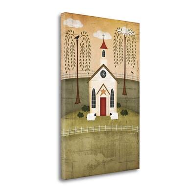 "Primitive Church" By Jennifer Pugh, Fine Art Giclee Print on Gallery Wrap Canvas, Ready to Hang