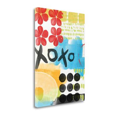 "Abstract Xoxo" By Linda Woods, Fine Art Giclee Print on Gallery Wrap Canvas, Ready to Hang