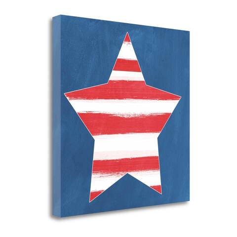 "Painted Stripes And Star" By Linda Woods, Giclee Print on Gallery Wrap Canvas