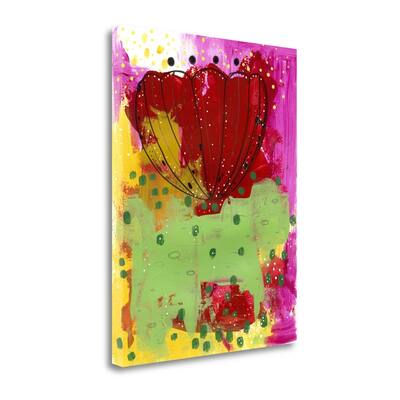 "Red Flower Abstract" By Sarah Ogren, Fine Art Giclee Print on Gallery Wrap Canvas, Ready to Hang