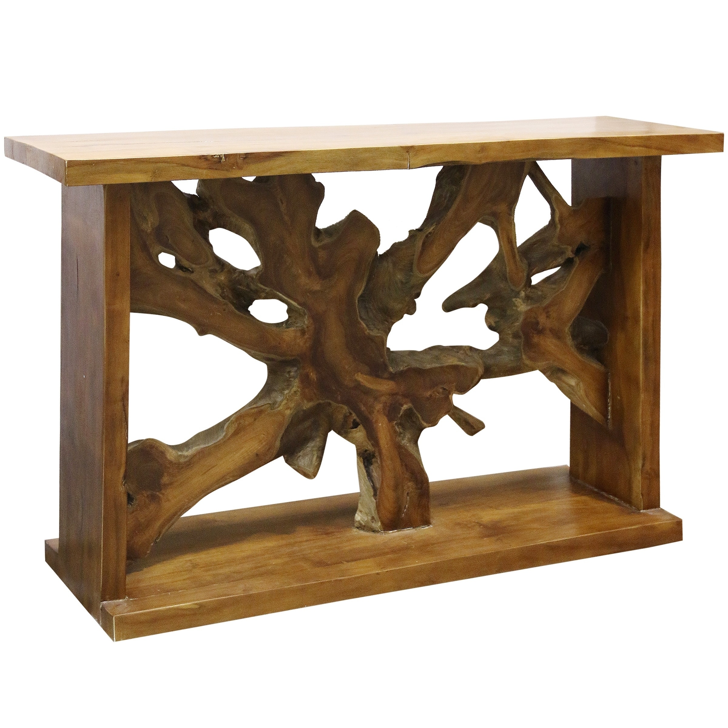 Shop Stylecraft Bennet Natural Oil Rubbed Solid Teak Root Console Table Overstock 30290576