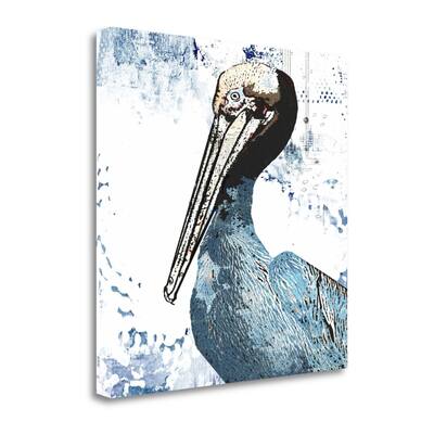 "Blue Pelican" By Sarah Ogren, Fine Art Giclee Print on Gallery Wrap Canvas, Ready to Hang