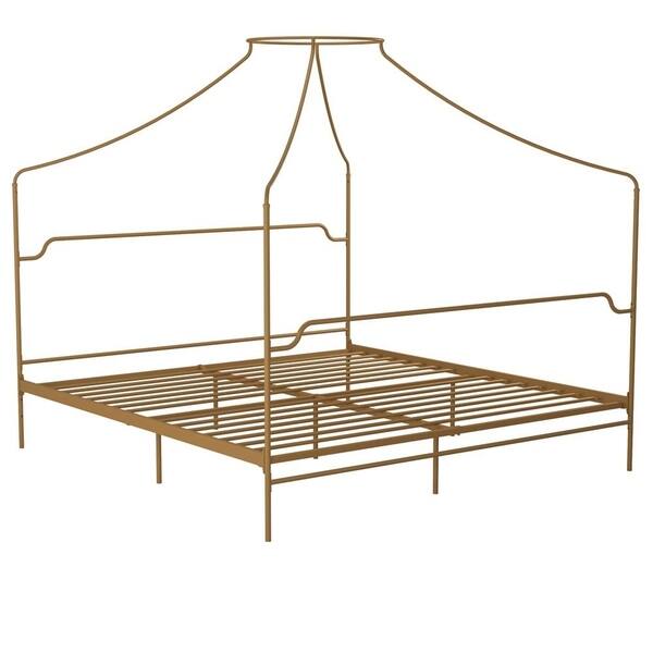 Twin Size Frame Novogratz 4460019n Camilla Metal Canopy Black Bed Beds Beds Frames Bases Urbytus Com