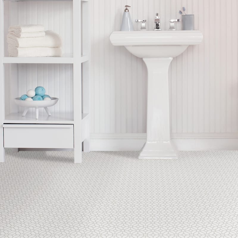 Pierce, Peel & Stick Lattice Floor Tiles